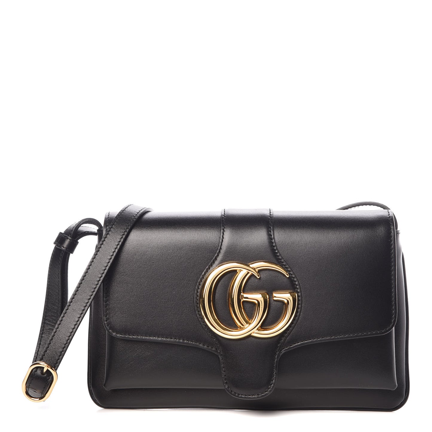 Vitello Palmellato Lux Small Arli Flap Shoulder Bag Black