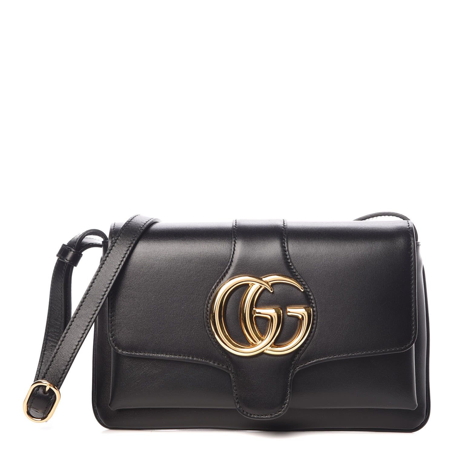 Gucci Vitello Palmellato Lux Small Arli Flap Shoulder Bag Black 1 of 9