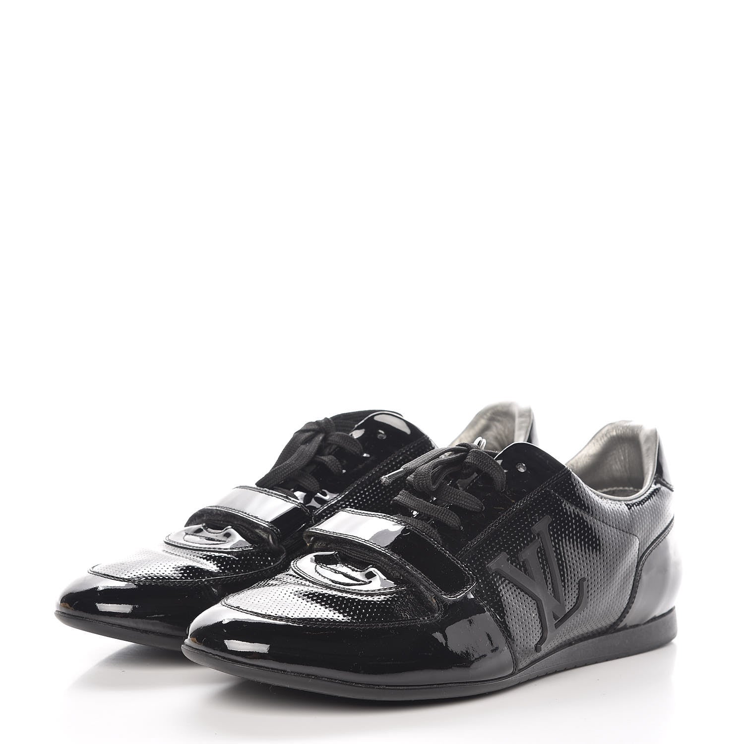 Louis Vuitton Patent Calfskin Sneakers 9 Black 3 of 14