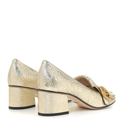 Gucci Galassia GG Marmont Fringe 50mm Loafer Pumps 36 Platino 3 of 6