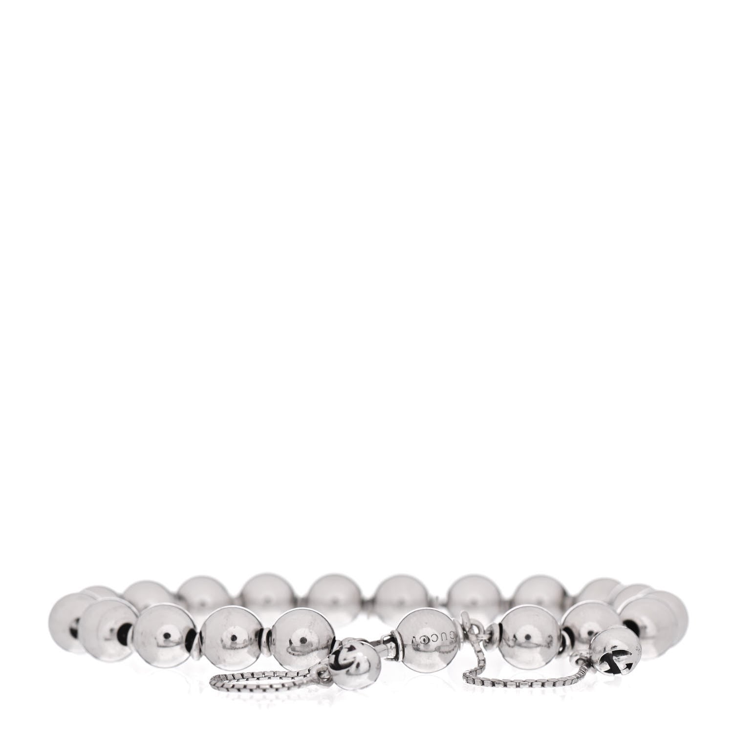 Gucci Sterling Silver Boule Bead Adjustable Bracelet 3 of 4