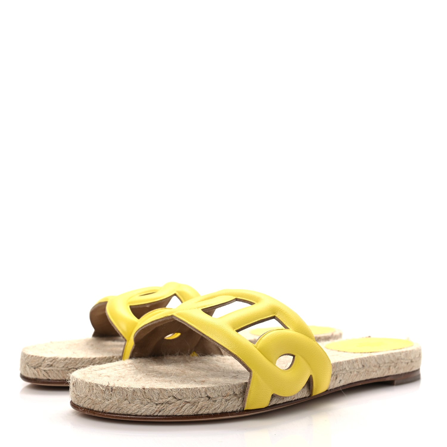 Hermes Nappa Famosa Espadrille Sandals 38 Jaune Curcuma 3 of 8