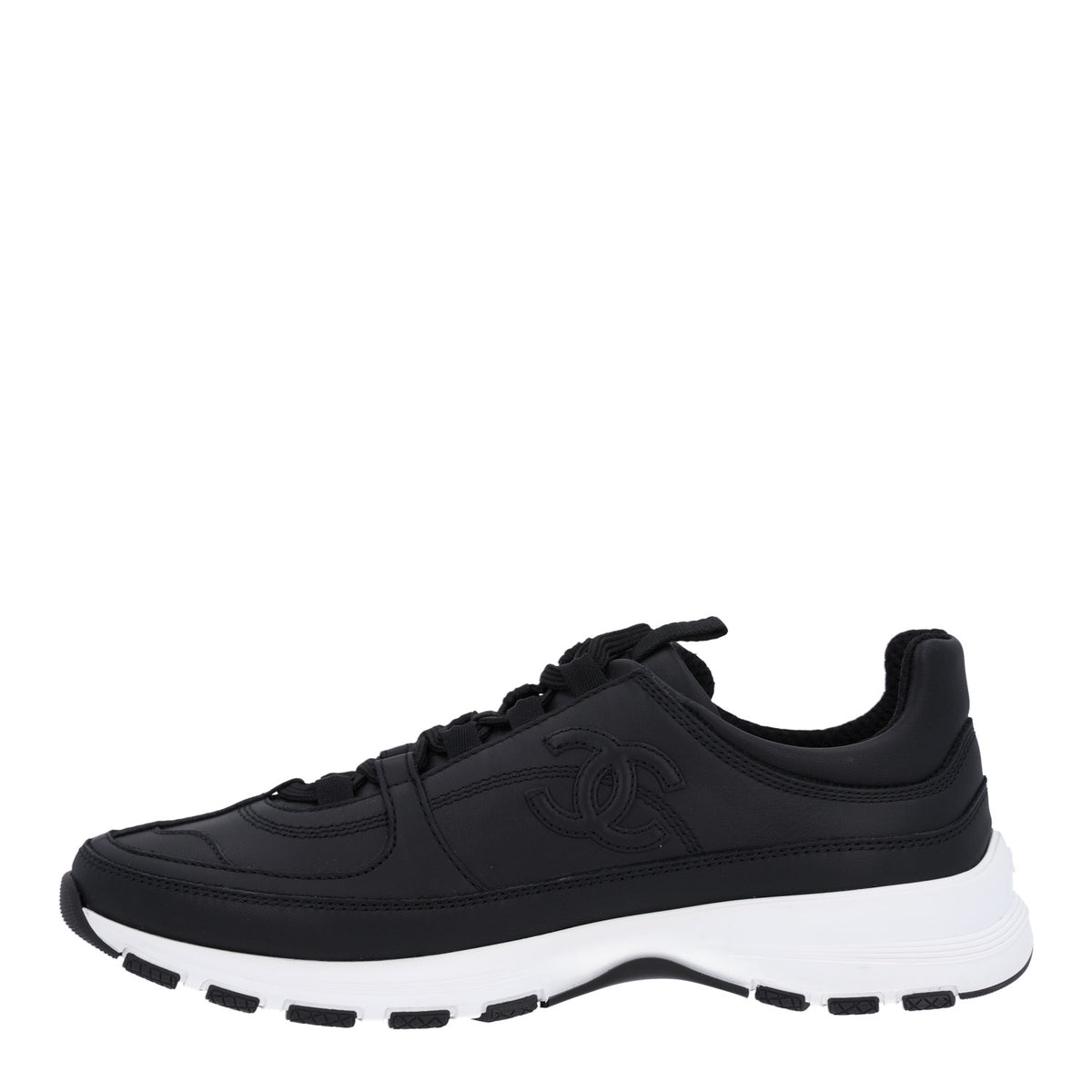 Calfskin CC Womens Sneakers 38 Black