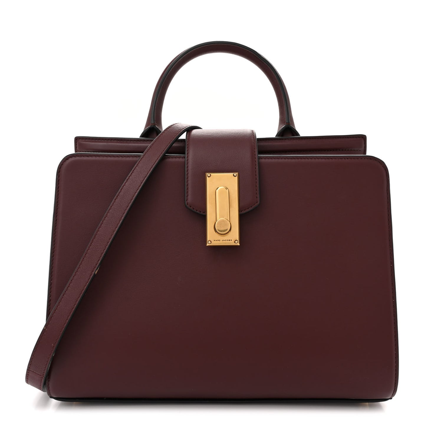 Calfskin Small West End Top Handle Bag Burgundy