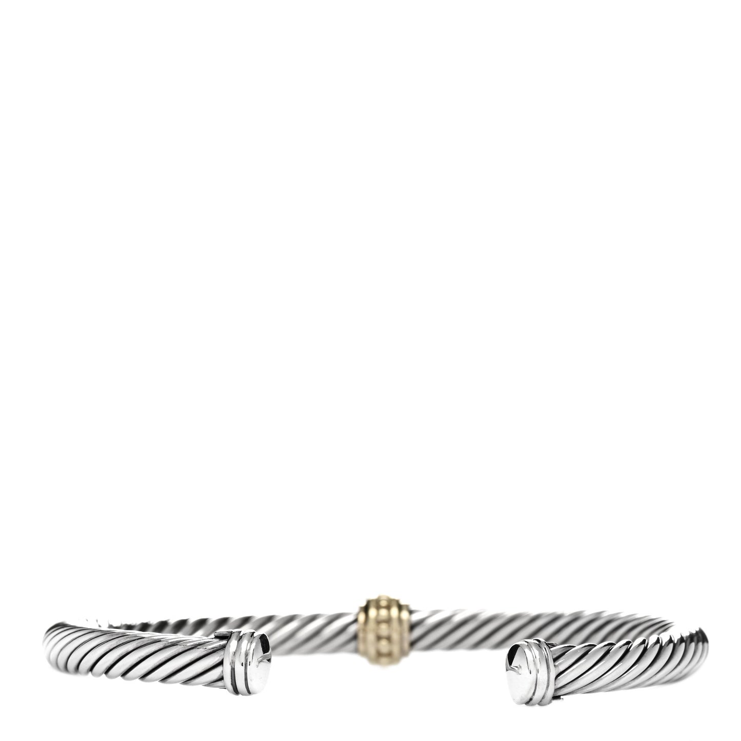 Sterling Silver 14K Yellow Gold 5mm Station Cable Bracelet