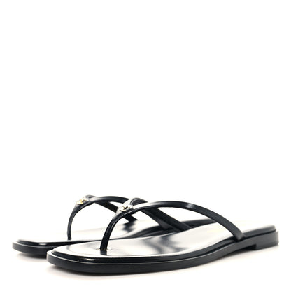 Chanel Goatskin CC Times Square Thong Sandals 39 Black 6 of 20