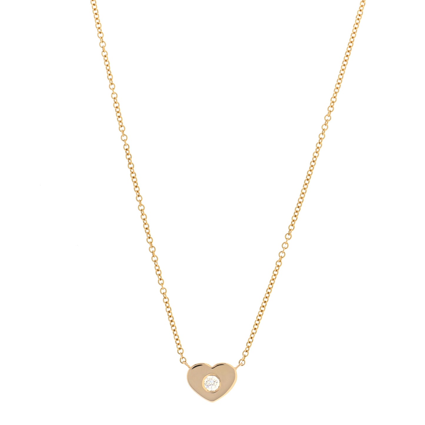 18K Yellow Gold Diamond Paloma Picasso Modern Heart Pendant Necklace