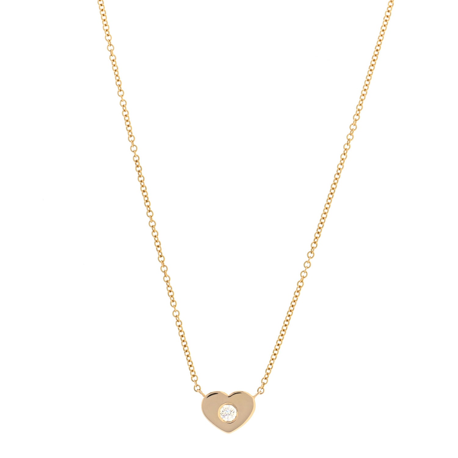 Tiffany 18K Yellow Gold Diamond Paloma Picasso Modern Heart Pendant Necklace 1 of 5