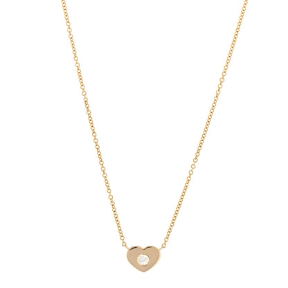 Tiffany 18K Yellow Gold Diamond Paloma Picasso Modern Heart Pendant Necklace 1 of 5