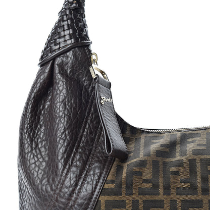 Fendi Zucca Nappa Nuvolata Vitello Tortuga Large Spy Hobo Tobacco Moro 8 of 11