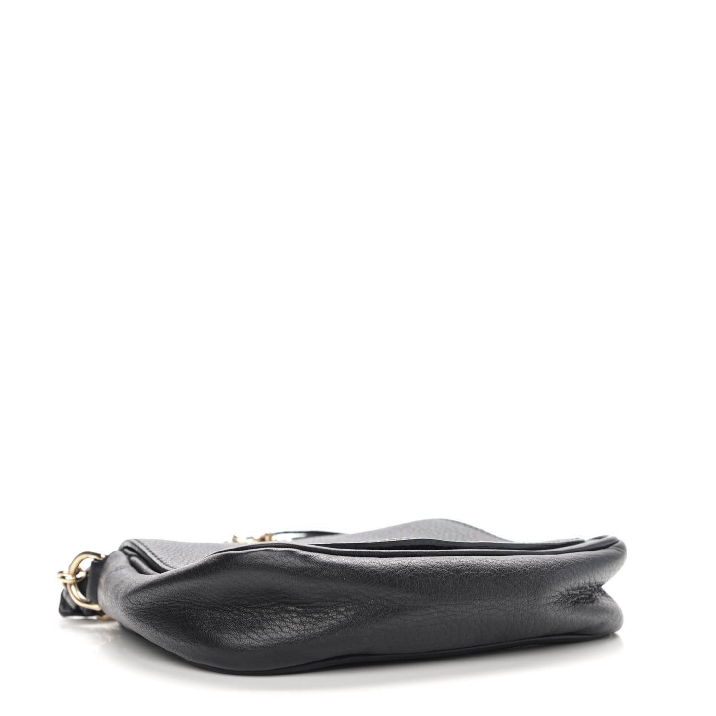 Pebbled Calfskin Small Soho Flap Crossbody Black