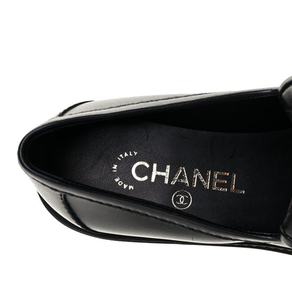 Chanel Lambskin Quilted CC Turnlock Loafers 36 Black 7 of 8