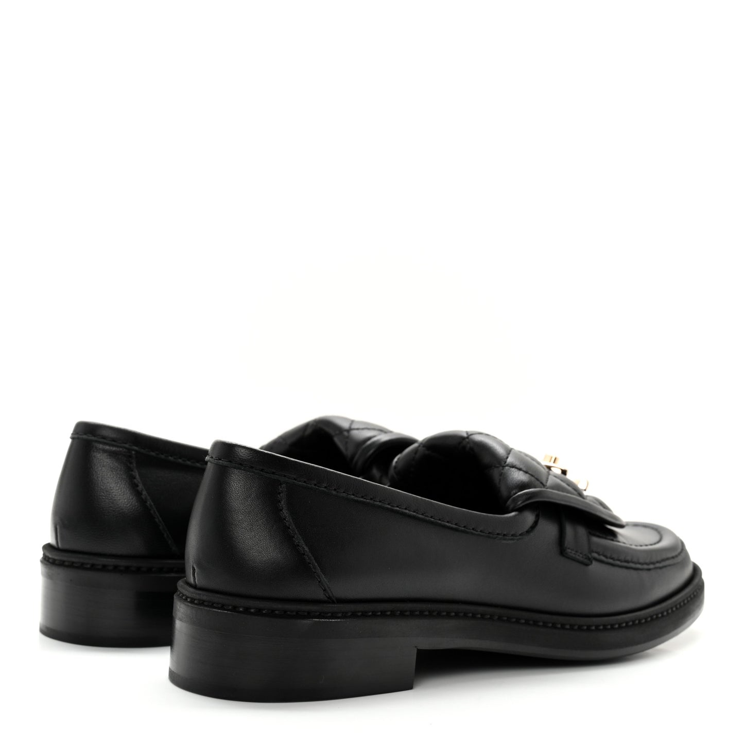 Lambskin Quilted CC Turnlock Loafers 37.5 Black