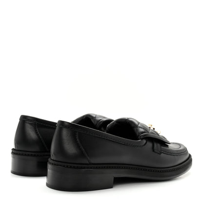 Chanel Lambskin Quilted CC Turnlock Loafers 37.5 Black 4 of 13