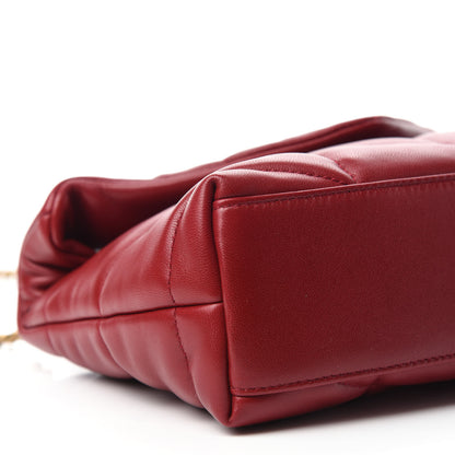Saint Laurent Lambskin Quilted Toy Loulou Puffer Monogram Chain Satchel Red 6 of 11