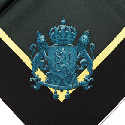 Hermes Silk Harnais De Cour Scarf 90 Noir Gris Marine 7 of 8