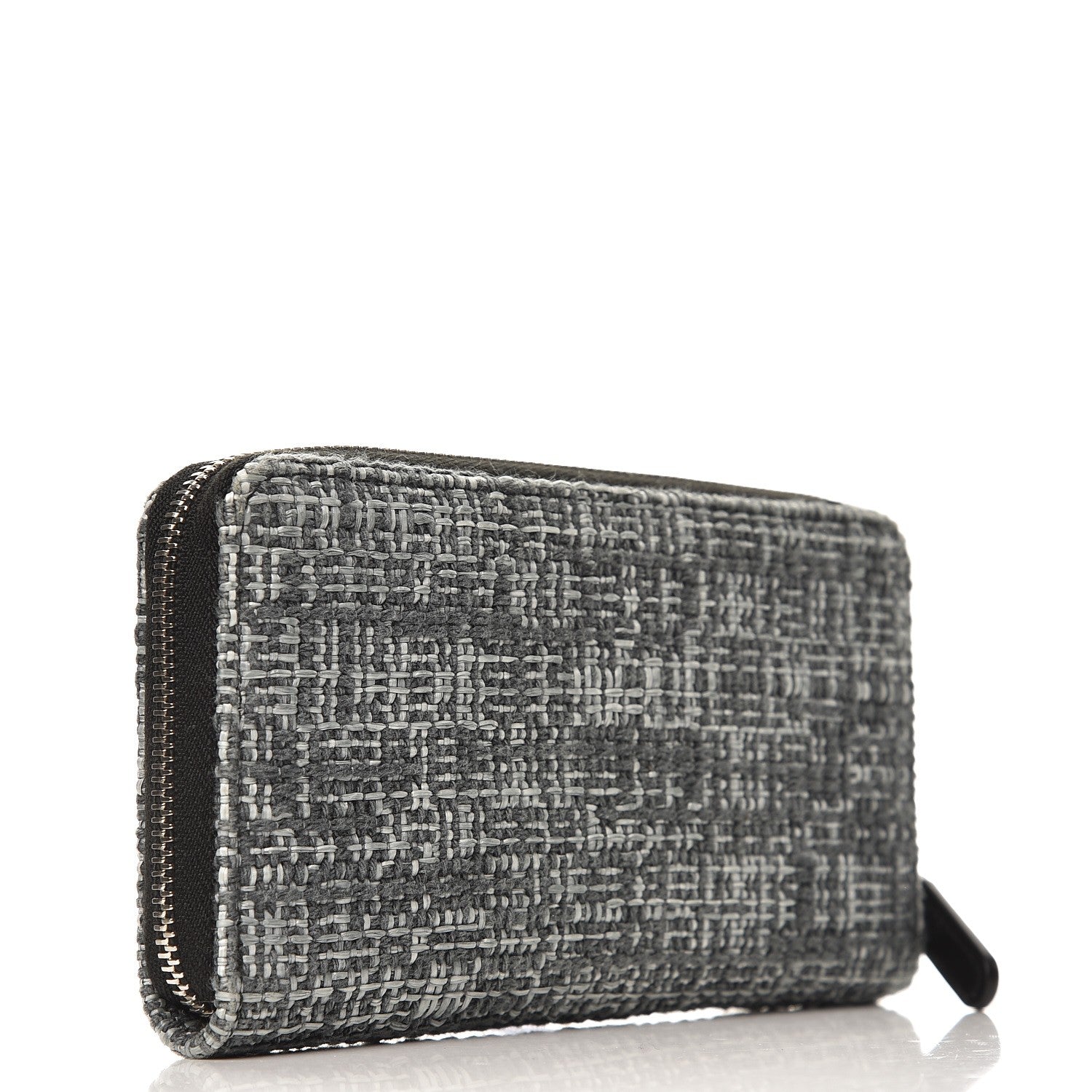 Chanel Canvas Small Deauville Zip Around Wallet Grey 3 of 8