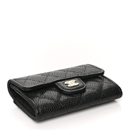 Chanel Caviar Quilted Flap Card Holder Wallet Black 4 of 9