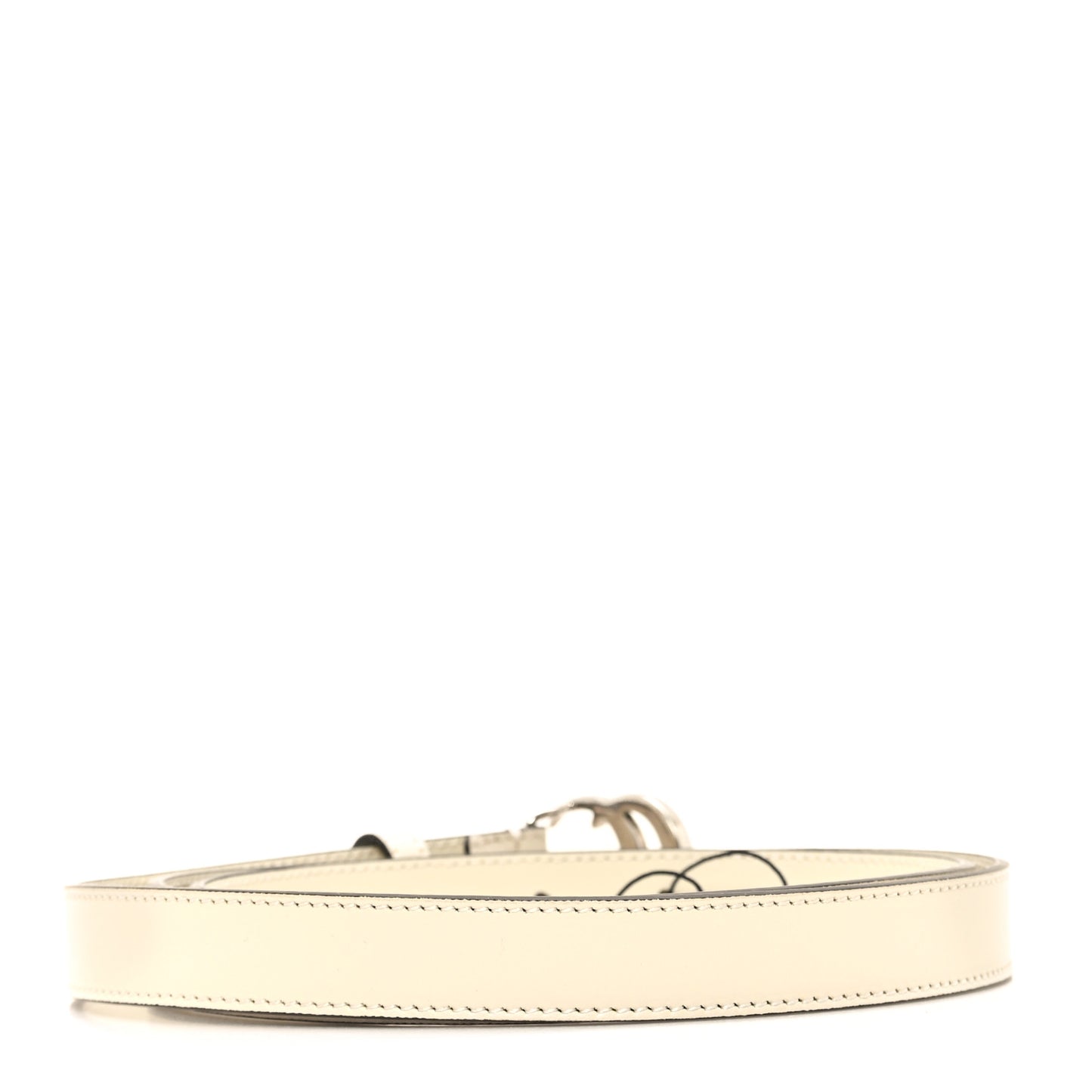 Plutone Calfskin Palladium Double G 20mm 100 40 Mystic White