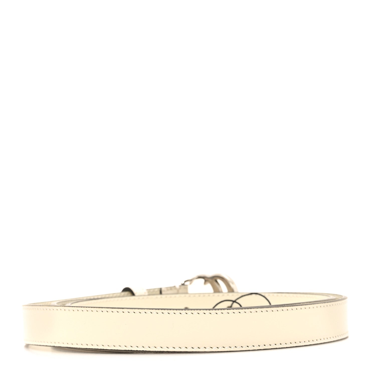 Gucci Plutone Calfskin Palladium Double G 20mm 100 40 Mystic White 2 of 4