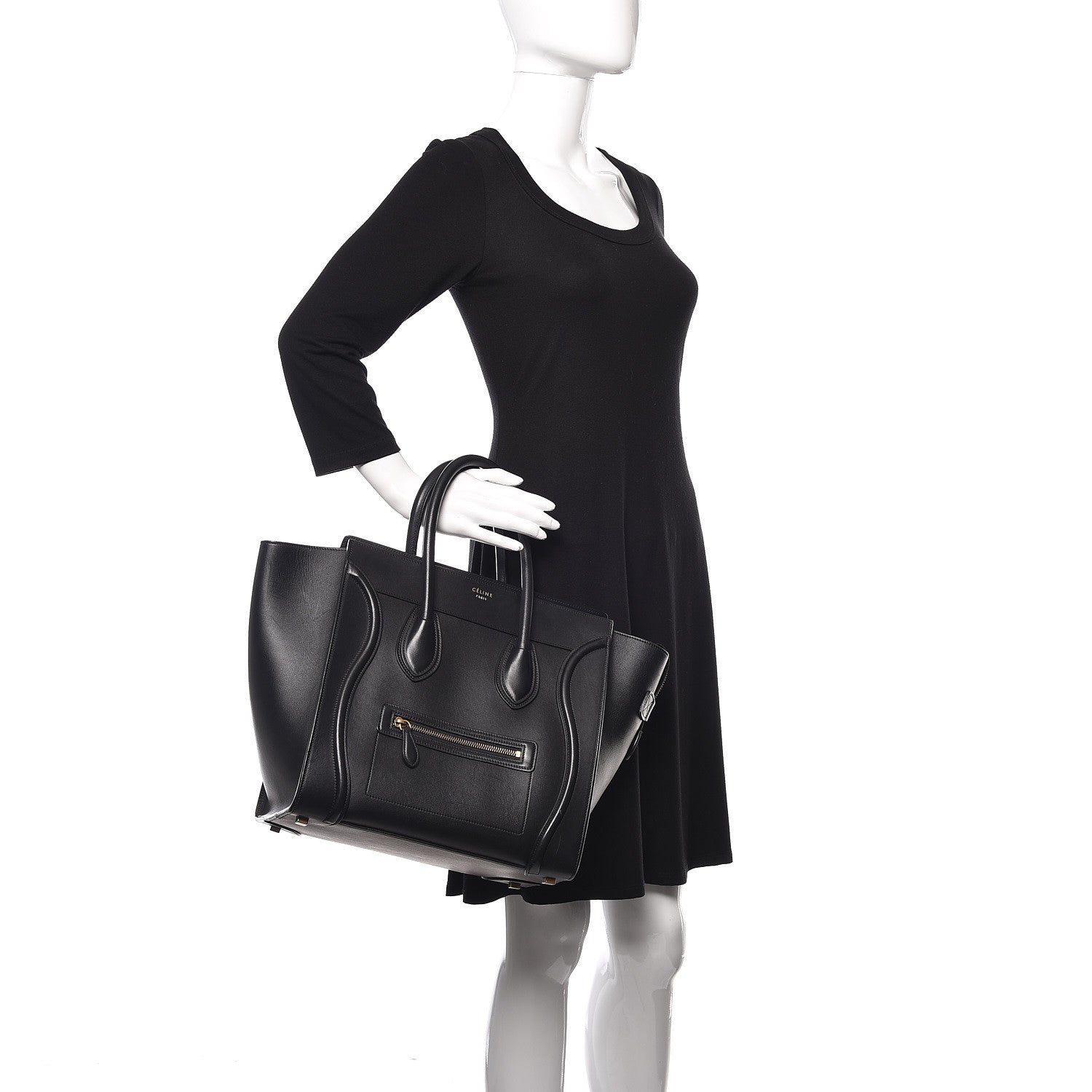 Celine Smooth Calfskin Mini Luggage Black 2 of 12