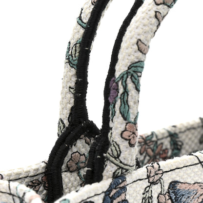 Christian Dior Canvas Embroidered Butterfly Mini Book Tote With Strap White Multicolor 11 of 15
