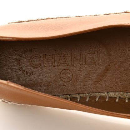Chanel Lambskin CC Espadrilles 38 Light Brown 6 of 9