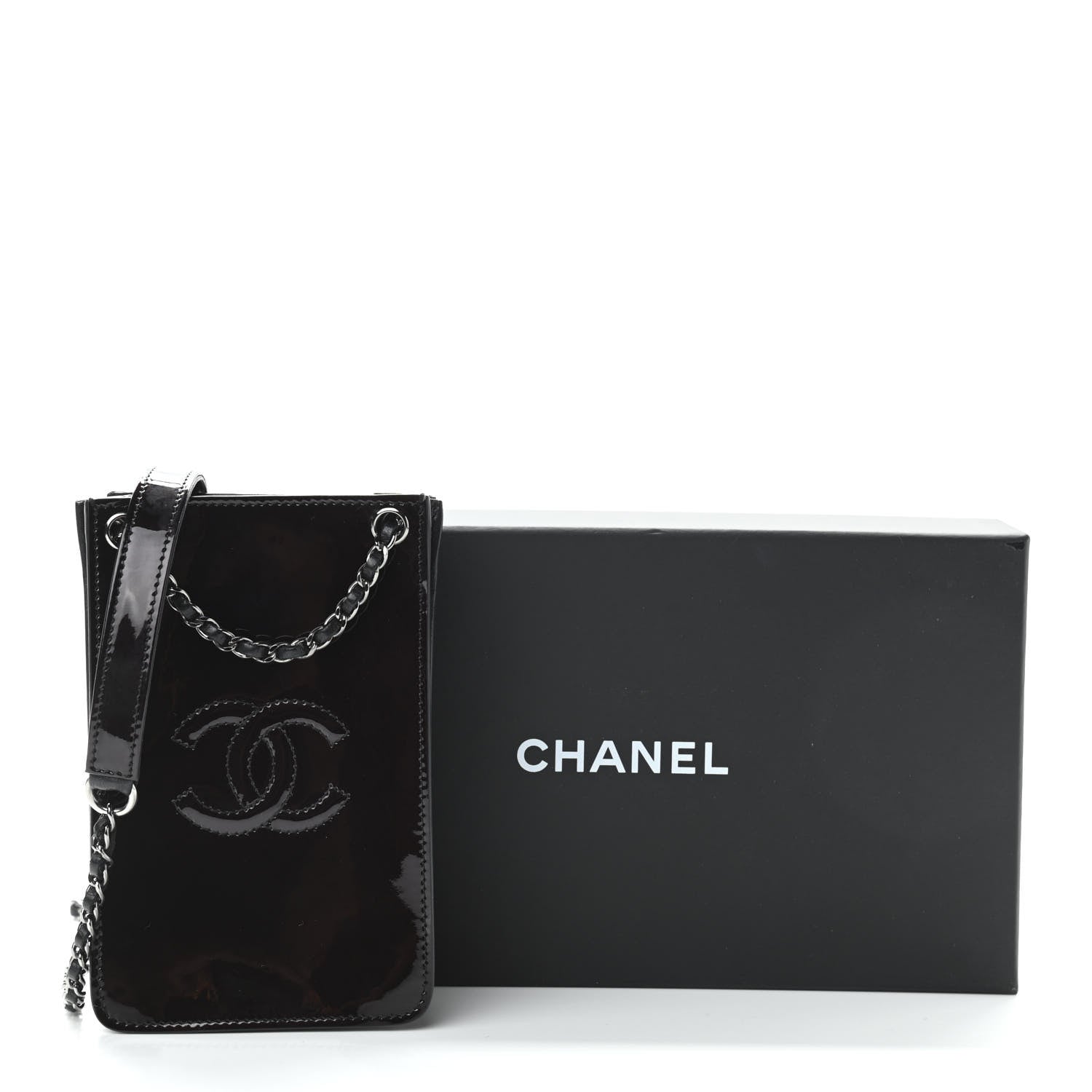 Chanel Patent CC Phone Holder Crossbody Black 8 of 11