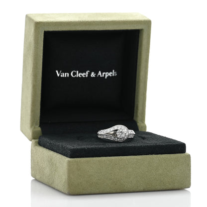 Van Cleef & Arpels Platinum Diamond .30ct Couture Solitaire Ring 49 4.75 5 of 5