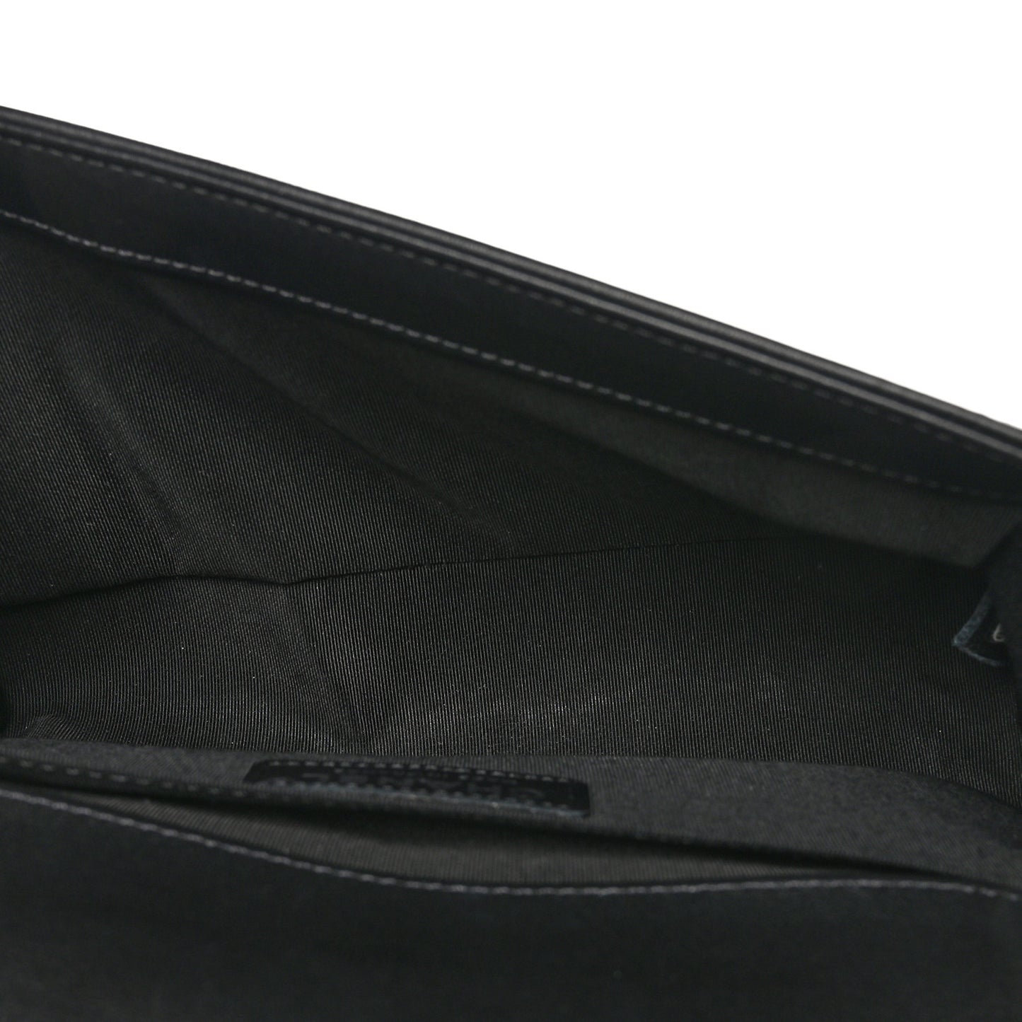 Lambskin Chevron Quilted Medium Boy Flap Black