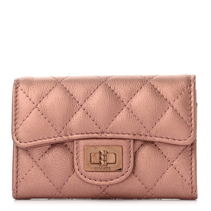 Chanel Metallic Calfskin Quilted Reissue Flap Card Holder Copper Pink 1 of 8