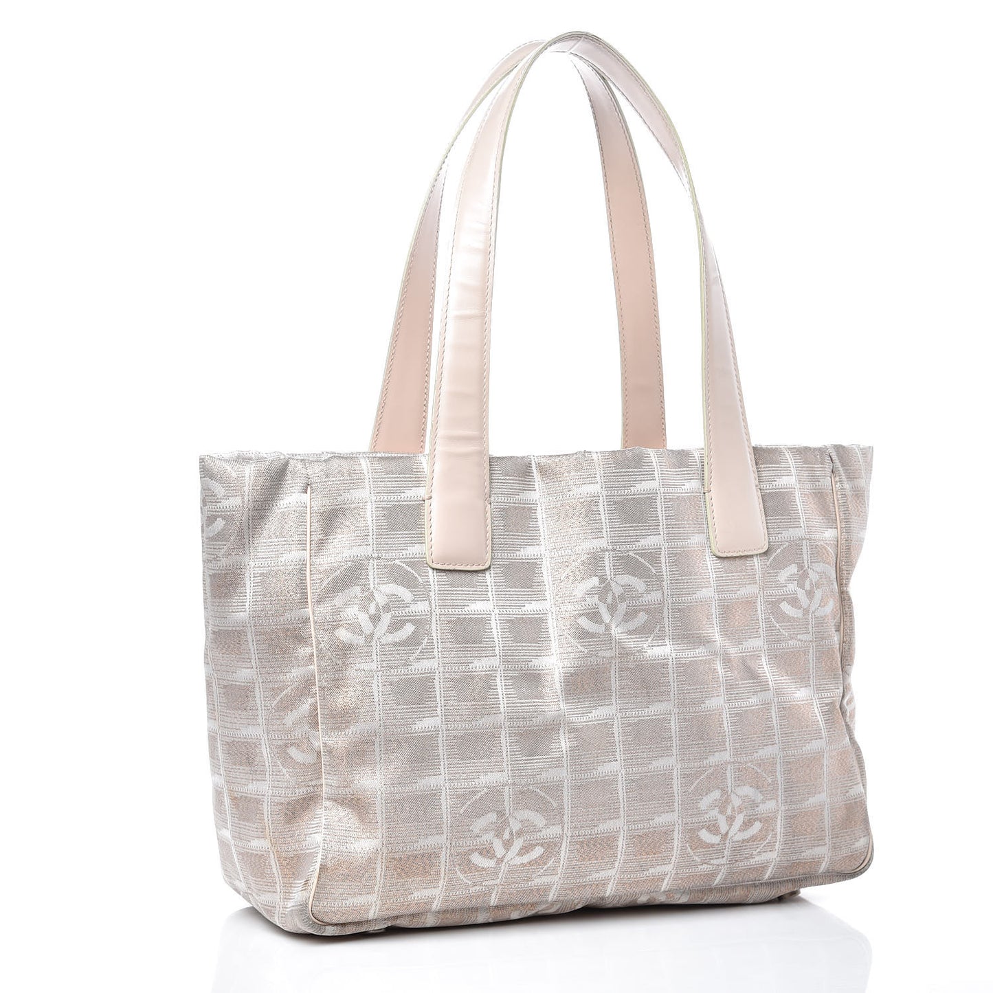 Metallic Nylon Small Travel Tote Pink