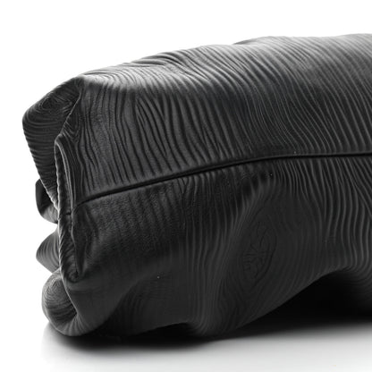 Bottega Veneta Bark Calfskin Embossed The Pouch Oversized Clutch Black 9 of 10