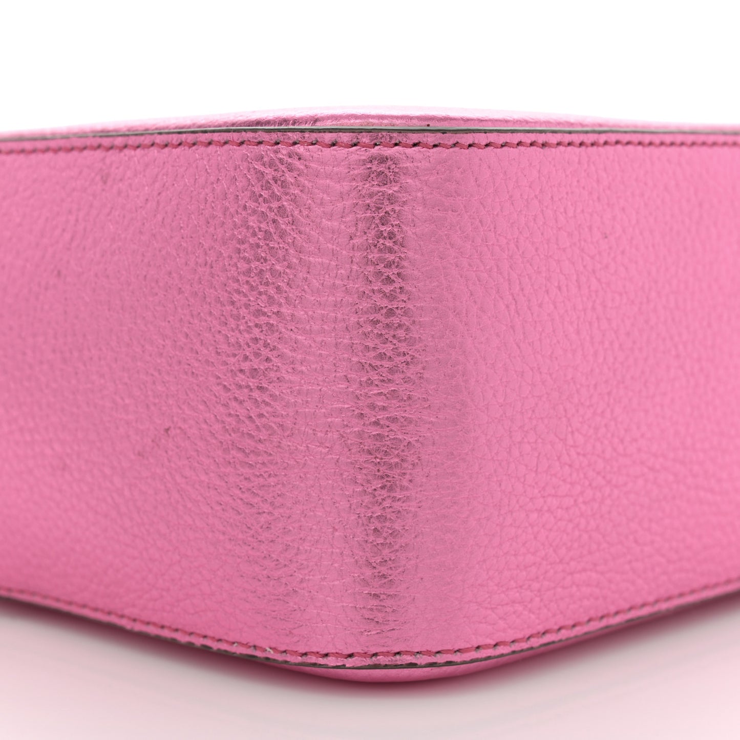 Metallic Calfskin Logo Camera Bag Peony