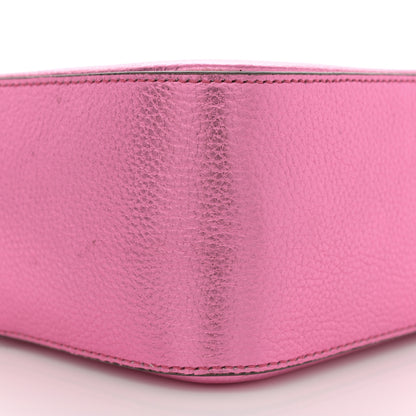 Jimmy Choo Metallic Calfskin Logo Camera Bag Peony 9 of 11