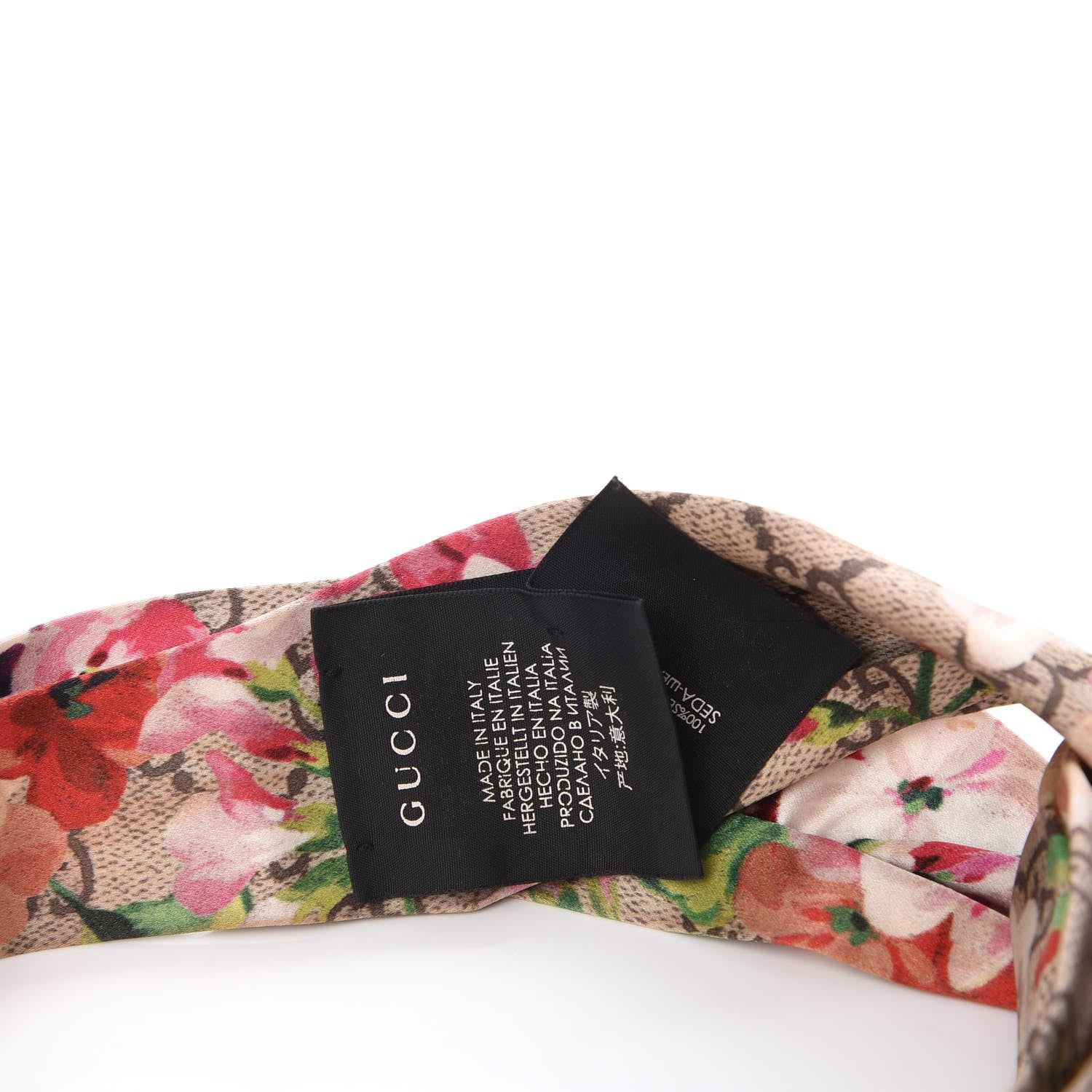 Gucci Silk Monogram Blooms Print Headband Antique Rose 6 of 8