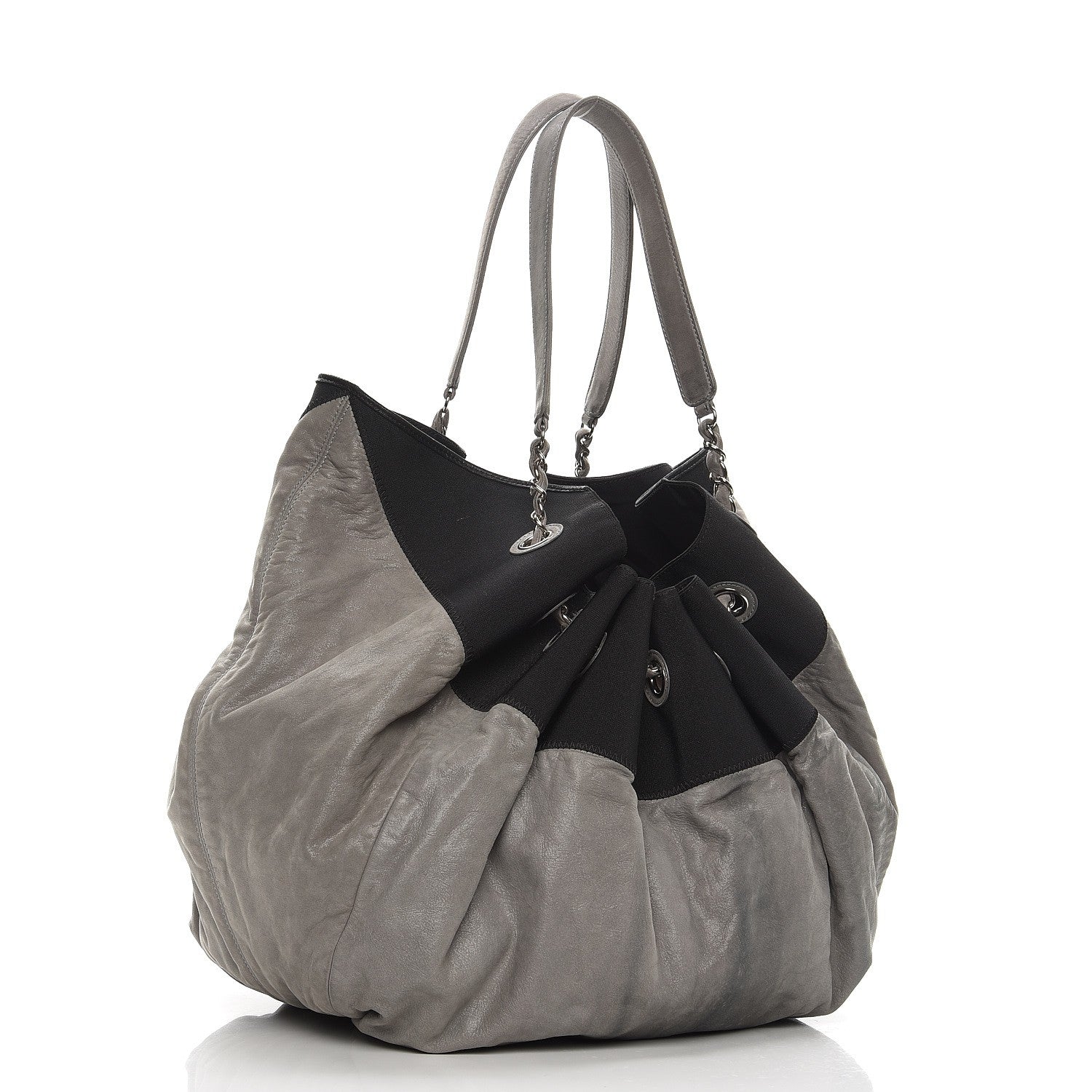 Chanel Iridescent Calfskin Large Stretch Spirit Cabas Grey 3 of 11