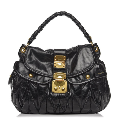 Miu Miu Nappa Matelasse Coffer Hobo Black 1 of 9