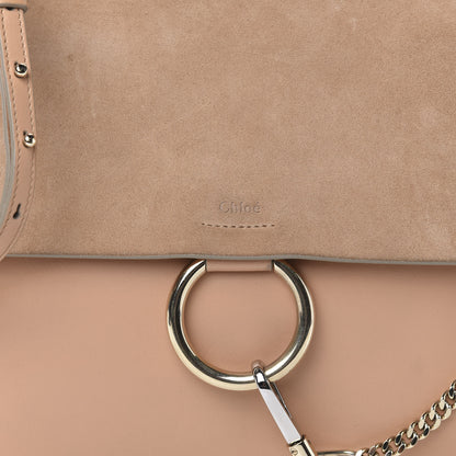 Chloe Calfskin Suede Medium Faye Shoulder Bag Blushy Pink 13 of 14