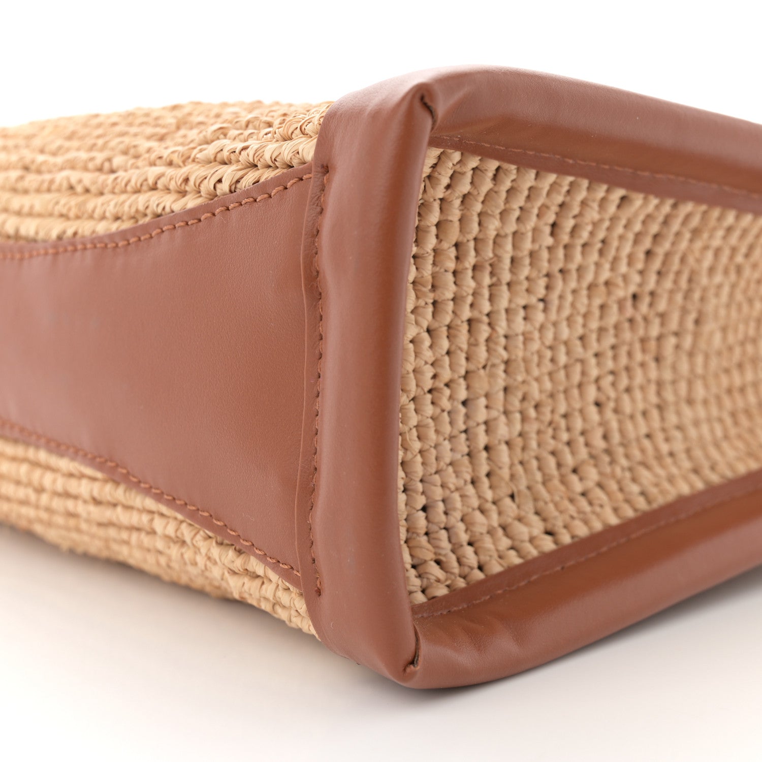 Christian Louboutin Raffia Calfskin Mini By My Side Tote Natural Cuoio 10 of 14
