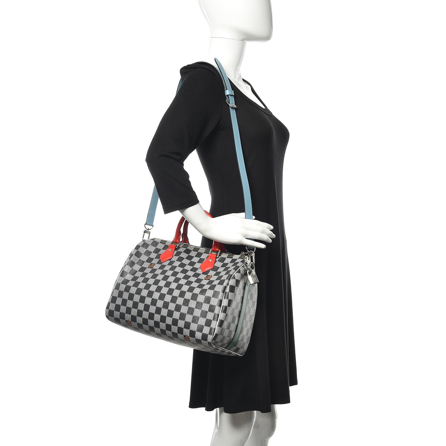 Damier Speedy Bandouliere 30 Black White