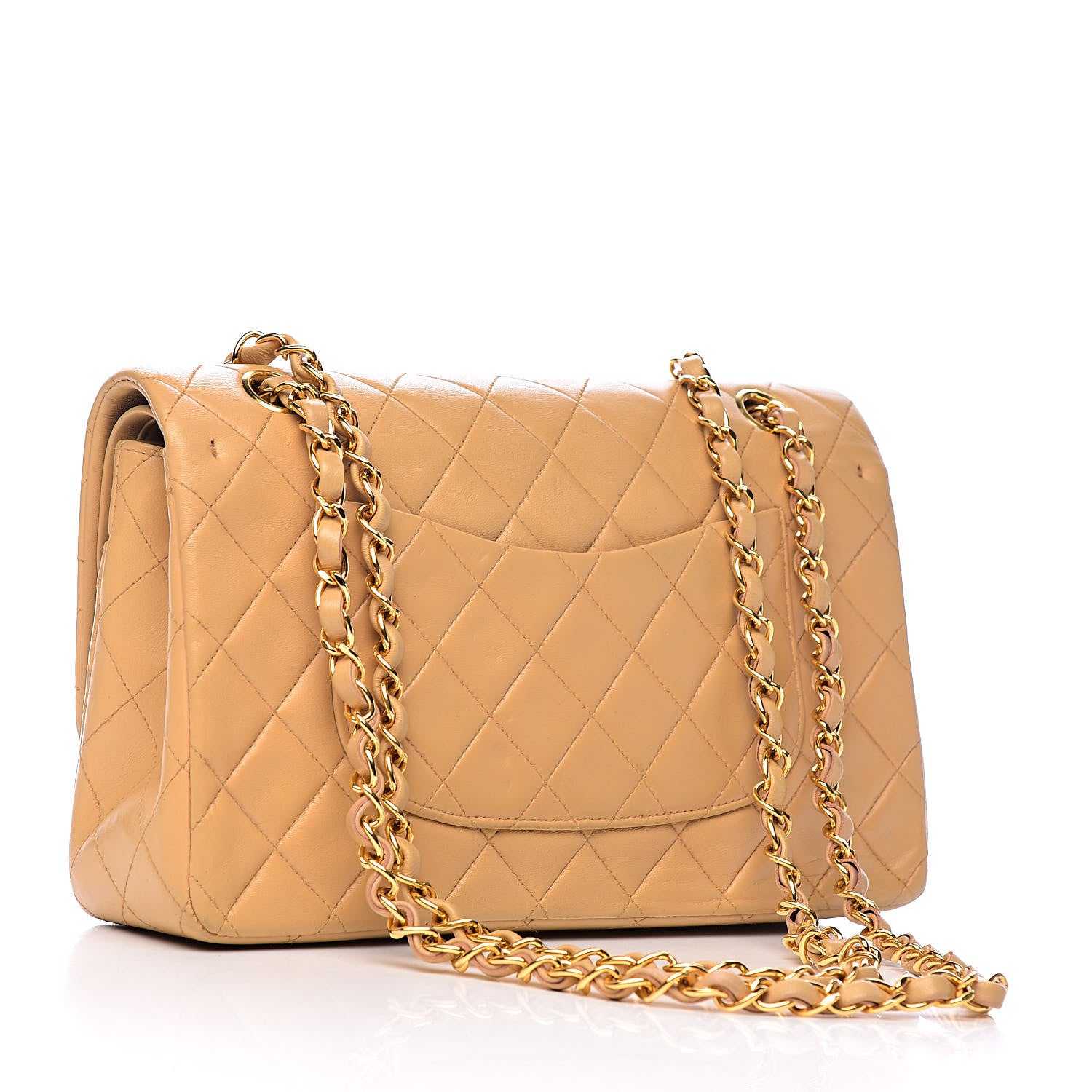Chanel Lambskin Quilted Medium Double Flap Beige 3 of 14