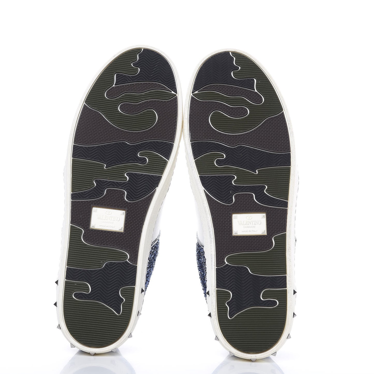 Calfskin Glitter Flycrew Sneakers 39 Blue