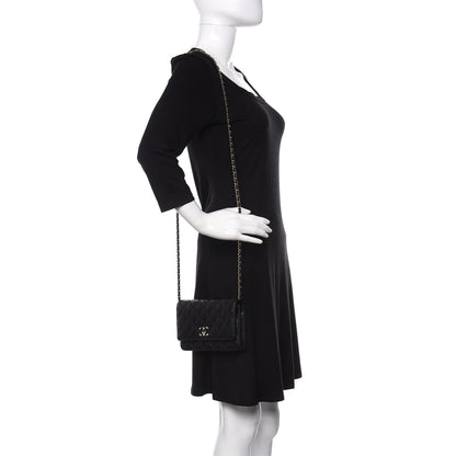 Chanel Caviar Quilted Coco Candy Wallet On Chain WOC Black 2 of 13
