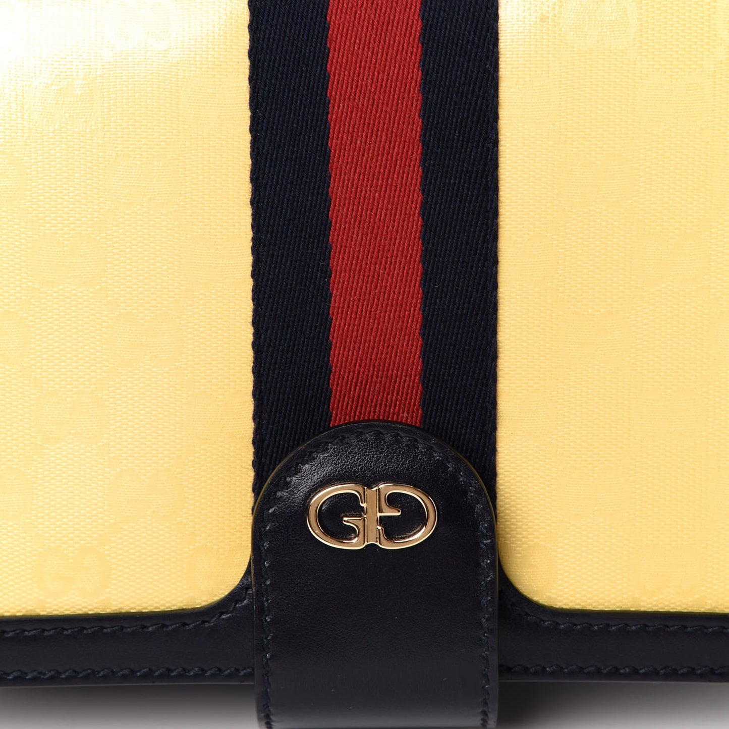 Crystal Monogram Plutone Calfskin Web Ophidia Flap Messenger Bag Straw Yellow Blue
