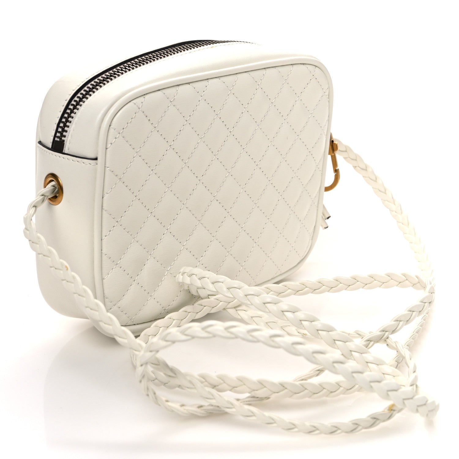 Gucci Calfskin Web Trapuntata Mini Shoulder Bag Off White 3 of 10