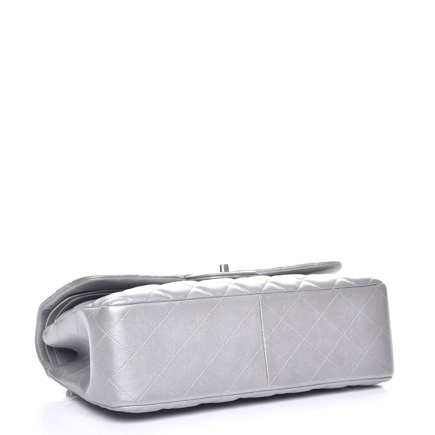 Chanel Metallic Lambskin Quilted Jumbo Double Flap Silver 5 of 8