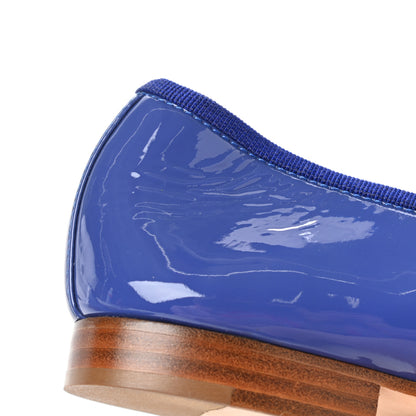 Chanel Patent Calfskin CC Cap Toe Ballerina Flats 39 Blue 9 of 11