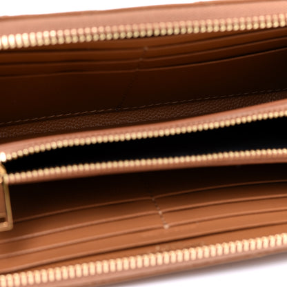 Saint Laurent Grain De Poudre Matelasse Chevron Monogram Zip Around Wallet Naturel Dark 4 of 7