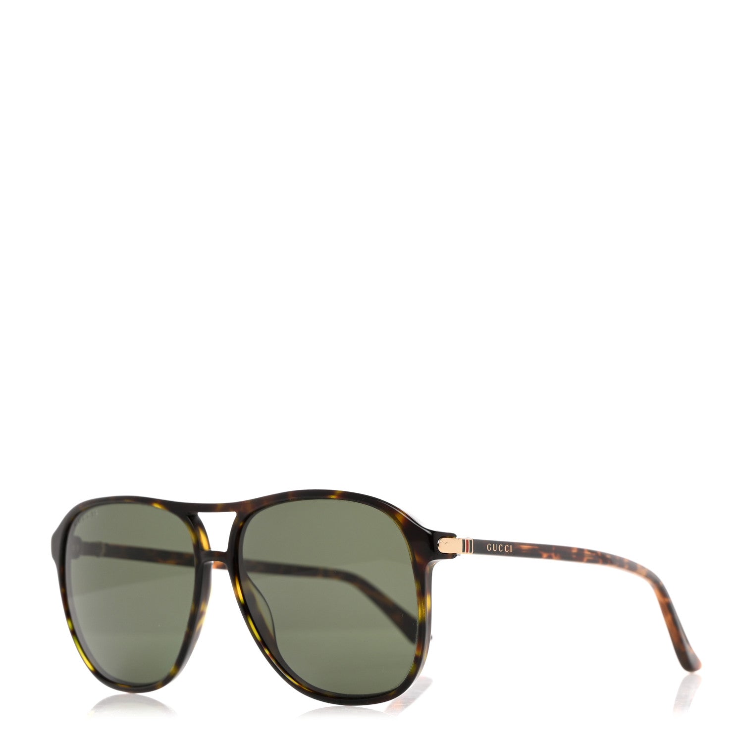 Gucci Polarized Aviator Web GG Sunglasses GG0016S Tortoise 1 of 8